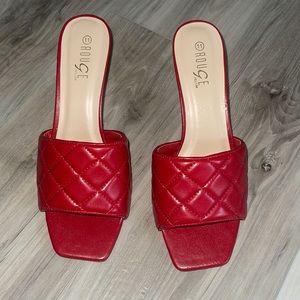 Red Checkered Pattern Sandals